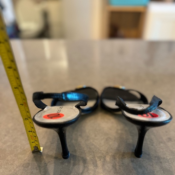 NWT Size 10 Open Toe Black Pumps with tortoise detail - Picture 3 of 6